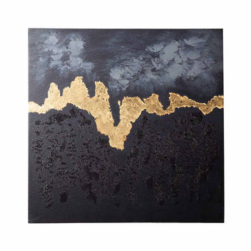 Small Black and Gold Abstract Canvas Hanging Wall Art