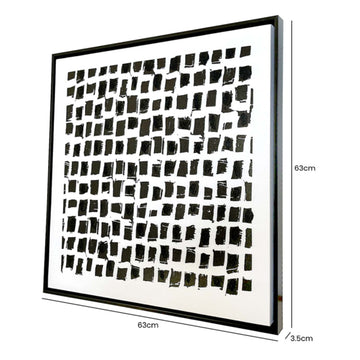 63x63cm  Black White Abstract Framed Wall Art