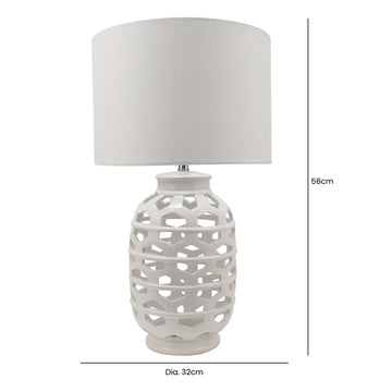 56cm White Ceramic Table Lamp