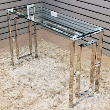 Geo Silver Metal Console Table