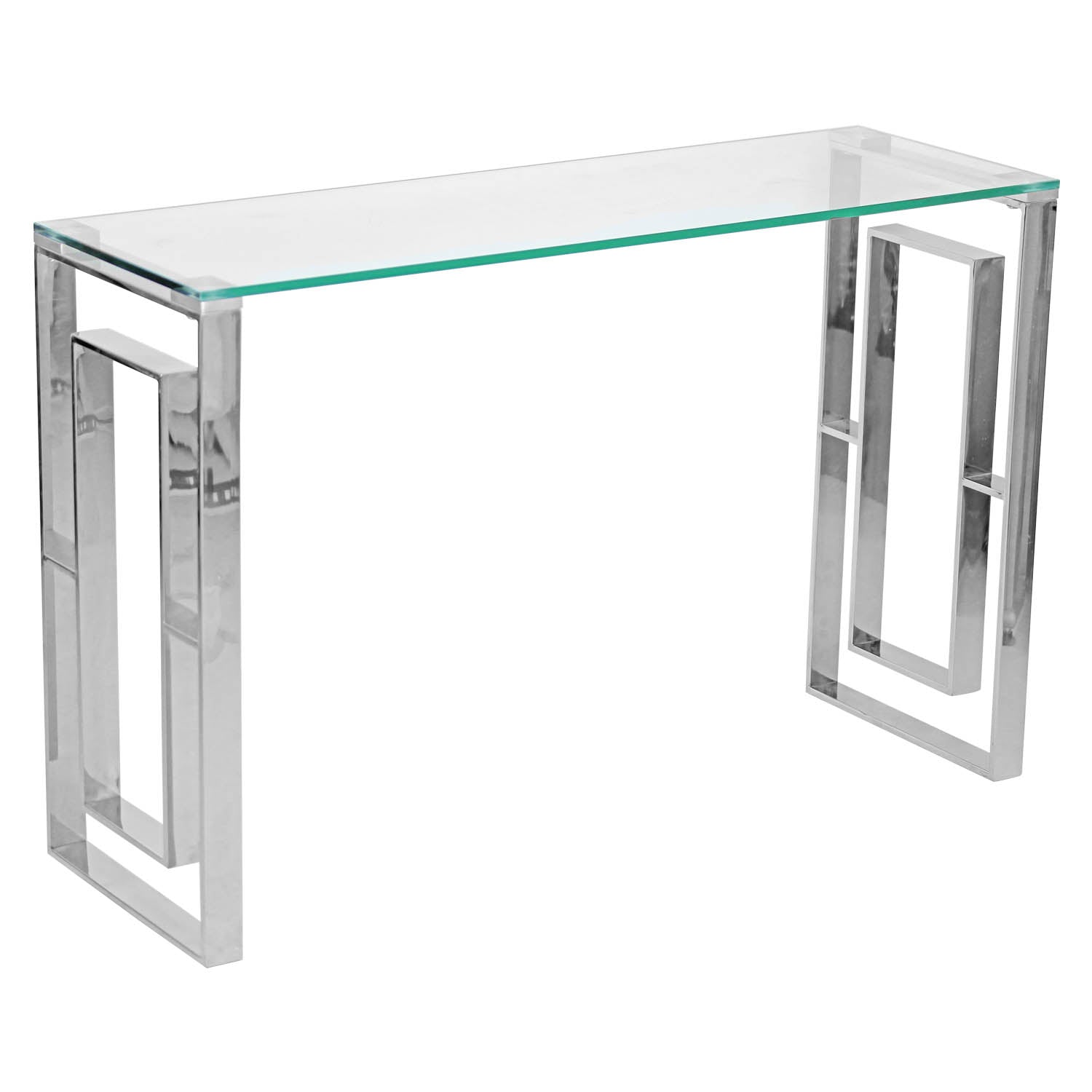 Geo Silver Metal Console Table