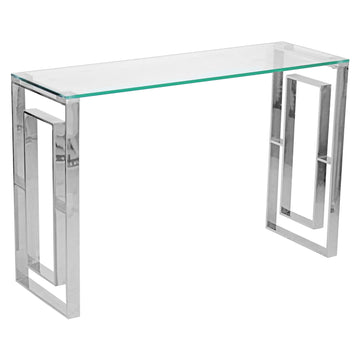 Geo Silver Metal Console Table