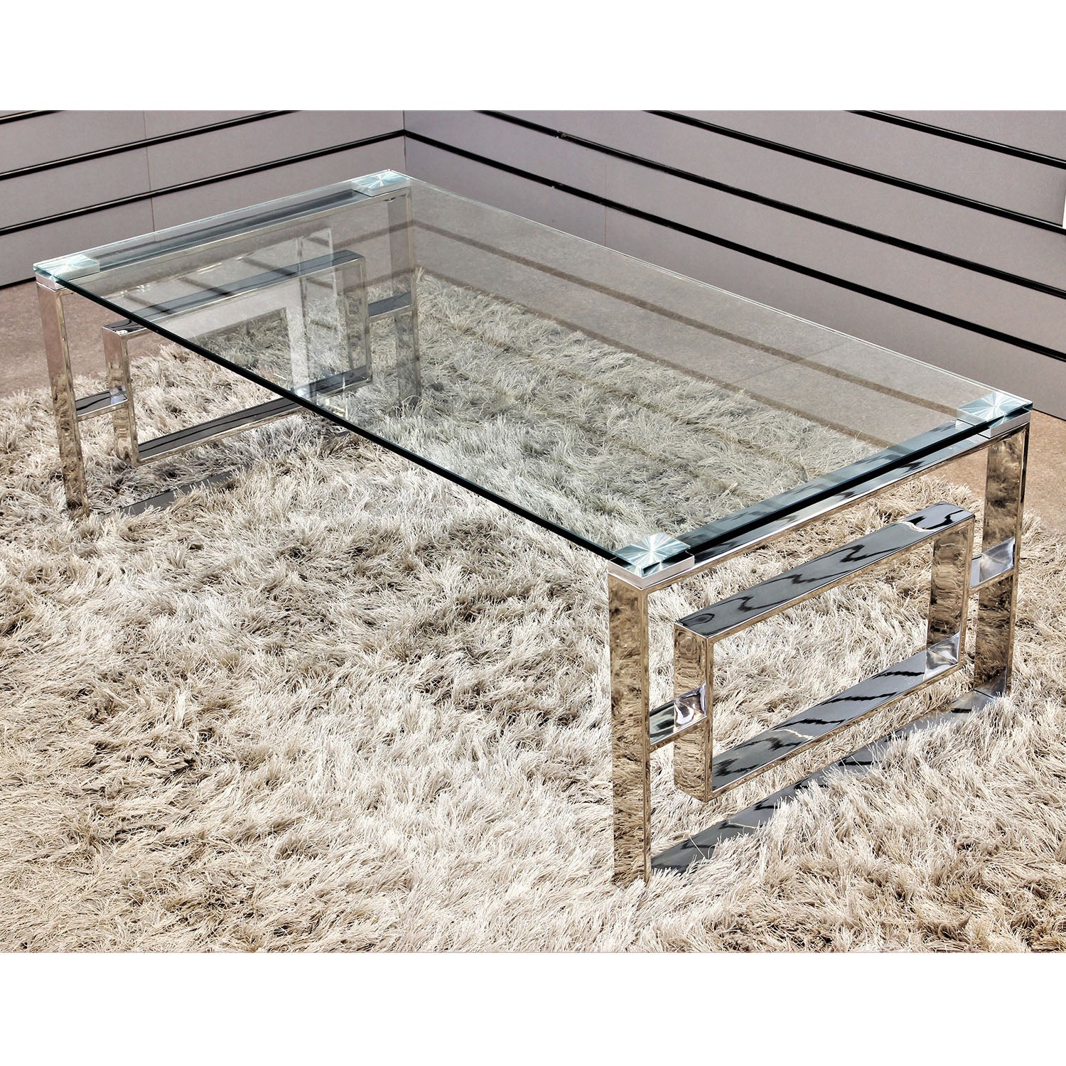 Geo Silver Metal Coffee Table