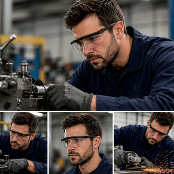 4Pcs Black Industrial Safety Eyewear Glasses