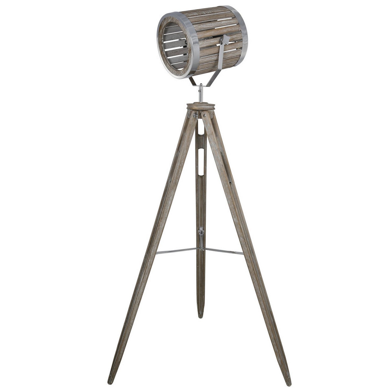 Grey Wood Hollywood Directors Floor Lamp