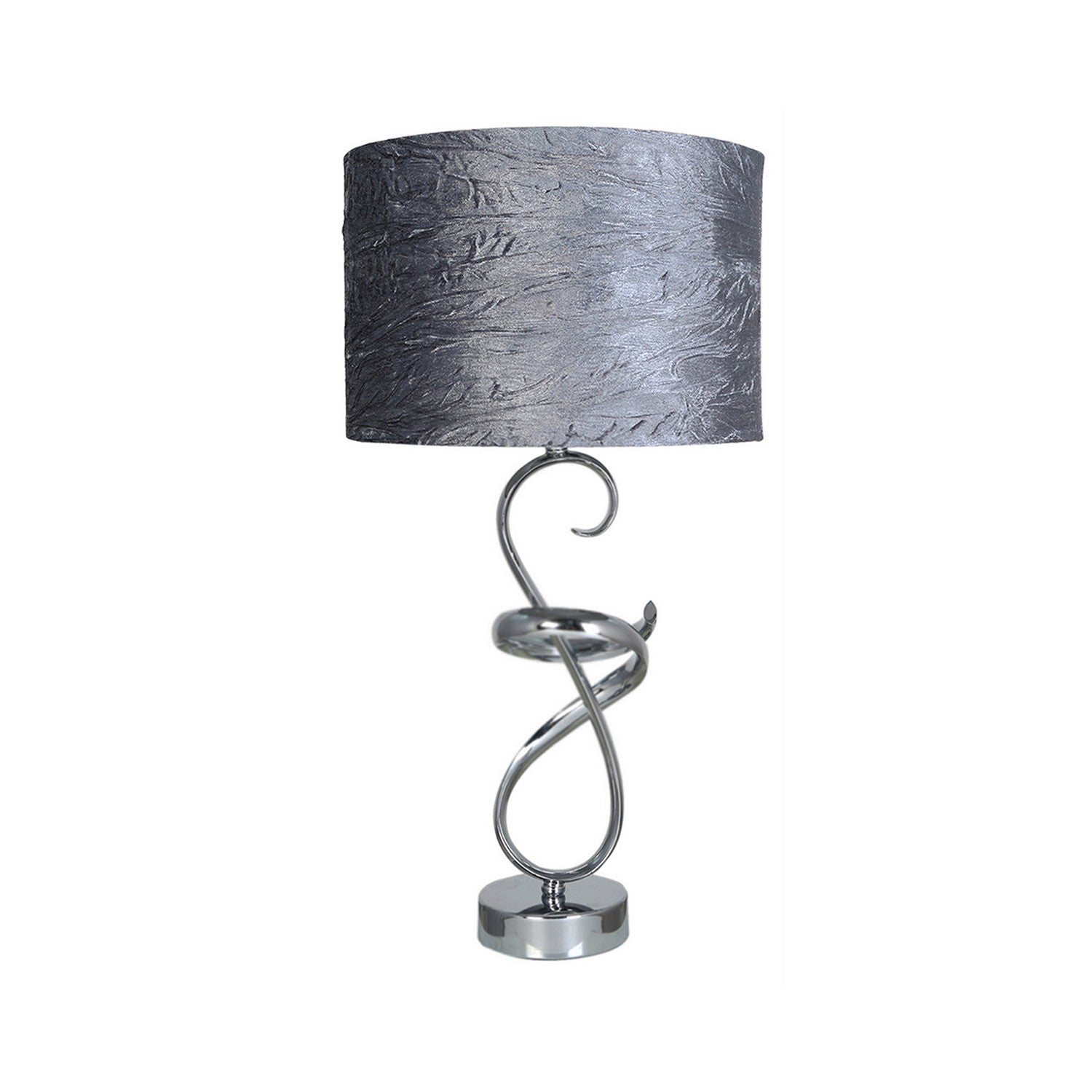 Swirl Metal Table Lamp With Grey Shade