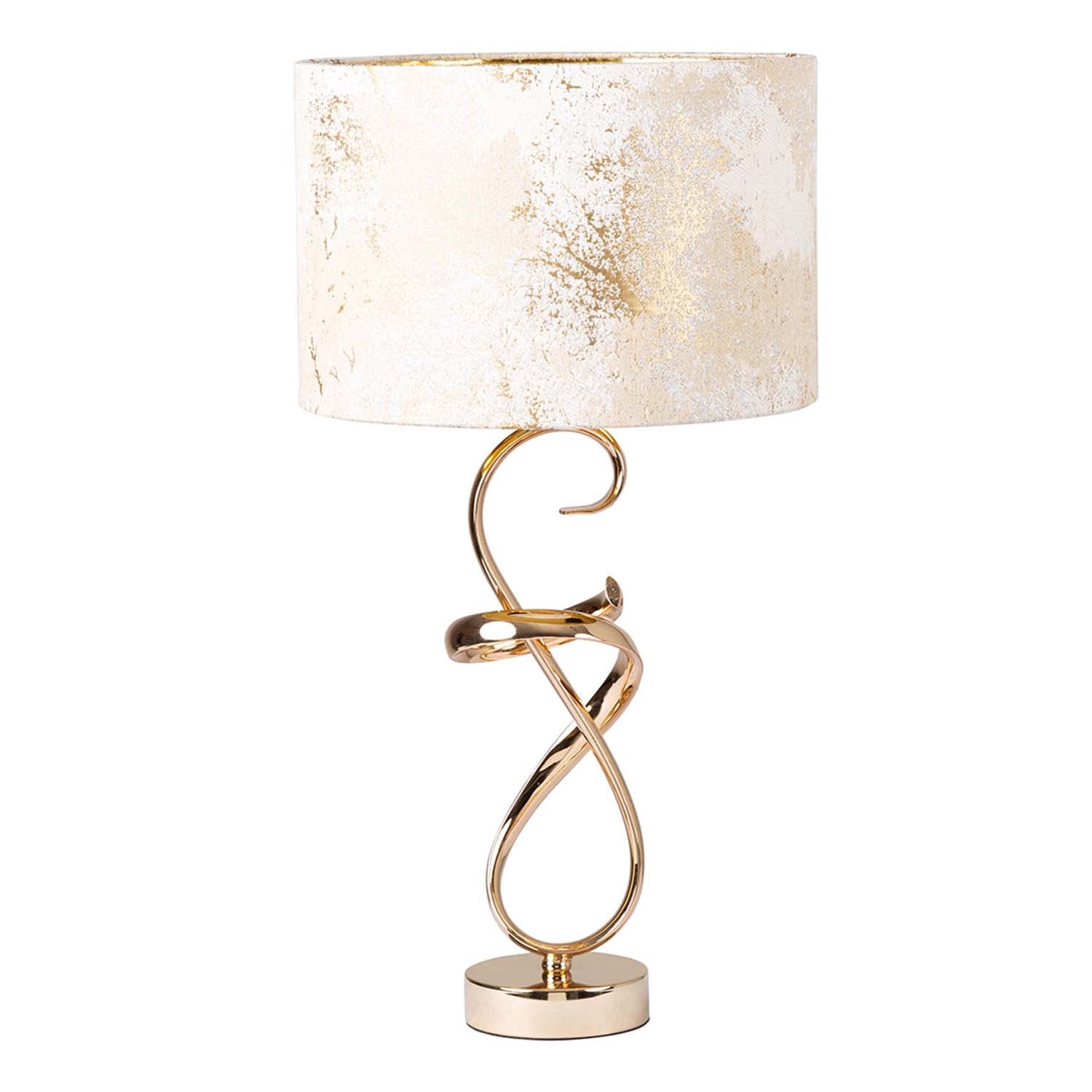 Gold Metal Swirl Base Table Lamp