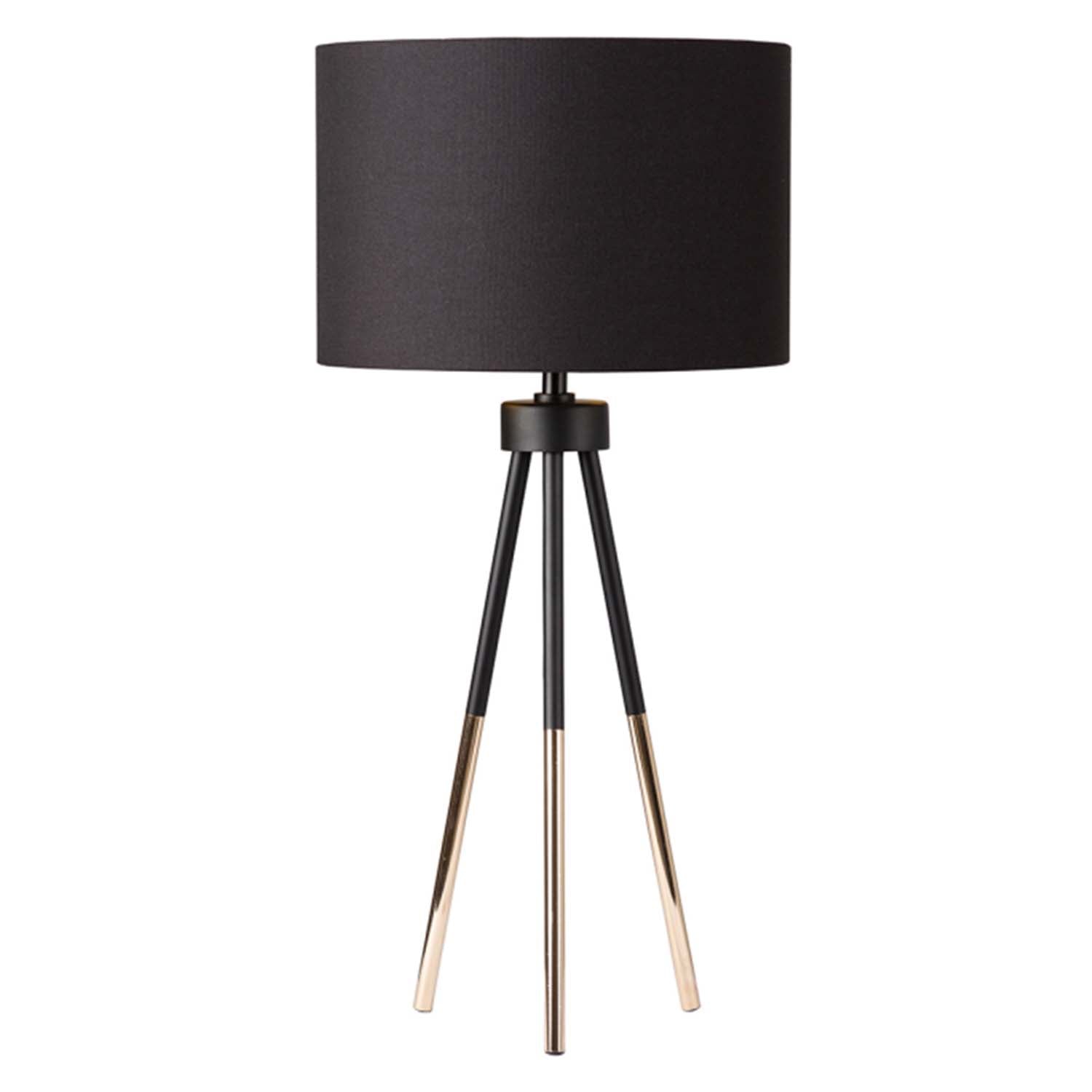 63cm Black Gold Metal Tripod Table Lamp