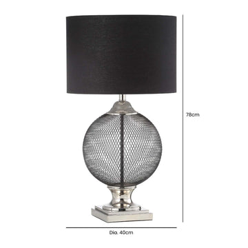 78cm Black Wire Mesh Effect Table Lamp