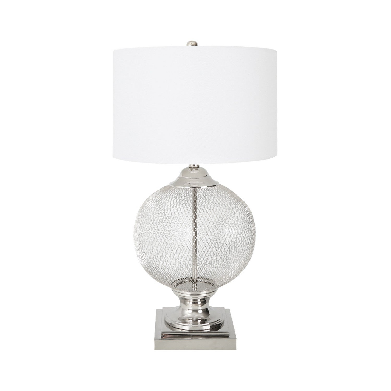 78cm Wire Mesh Base Table Lamp with White Shade