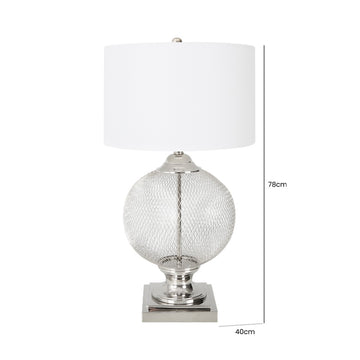 78cm Wire Mesh Base Table Lamp with White Shade