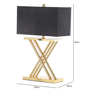 70cm X Gold Design Metal Base Table Lamp