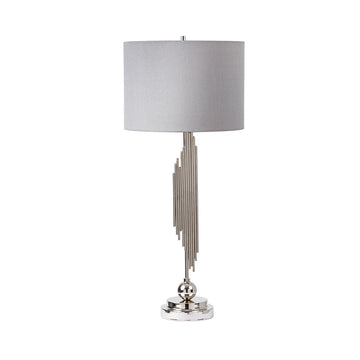 83cm Chrome Table Lamp With Grey