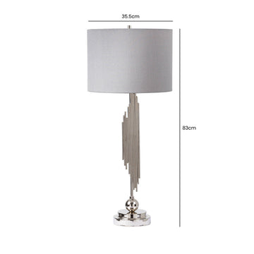 83cm Chrome Table Lamp With Grey