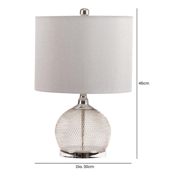 46cm Chrome Metal Wire Mesh Effect Table Lamp