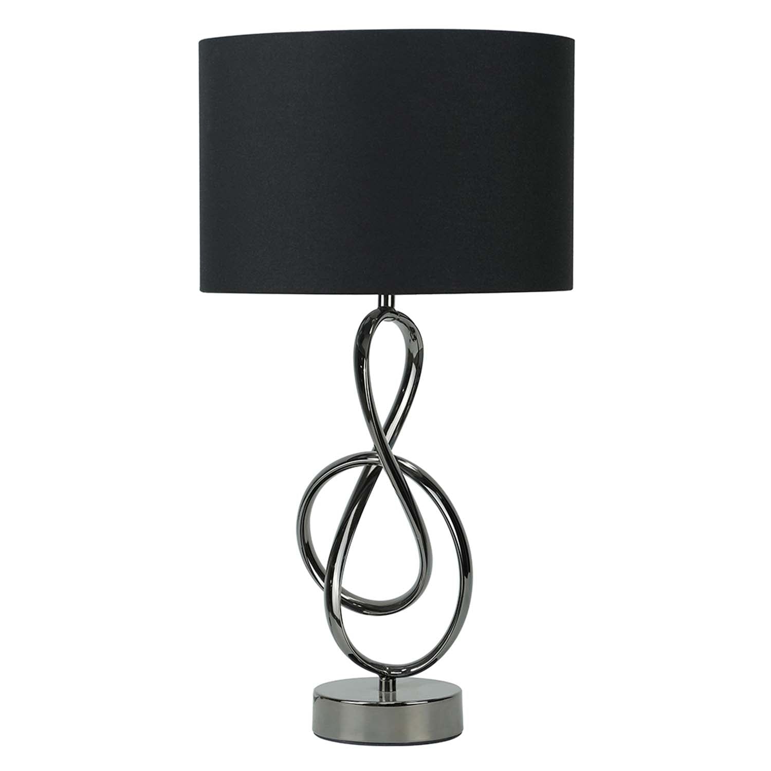 G-Clef Black Metal Base Linen Shade Table Lamp