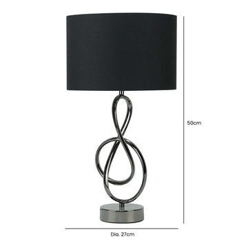 G-Clef Black Metal Base Linen Shade Table Lamp