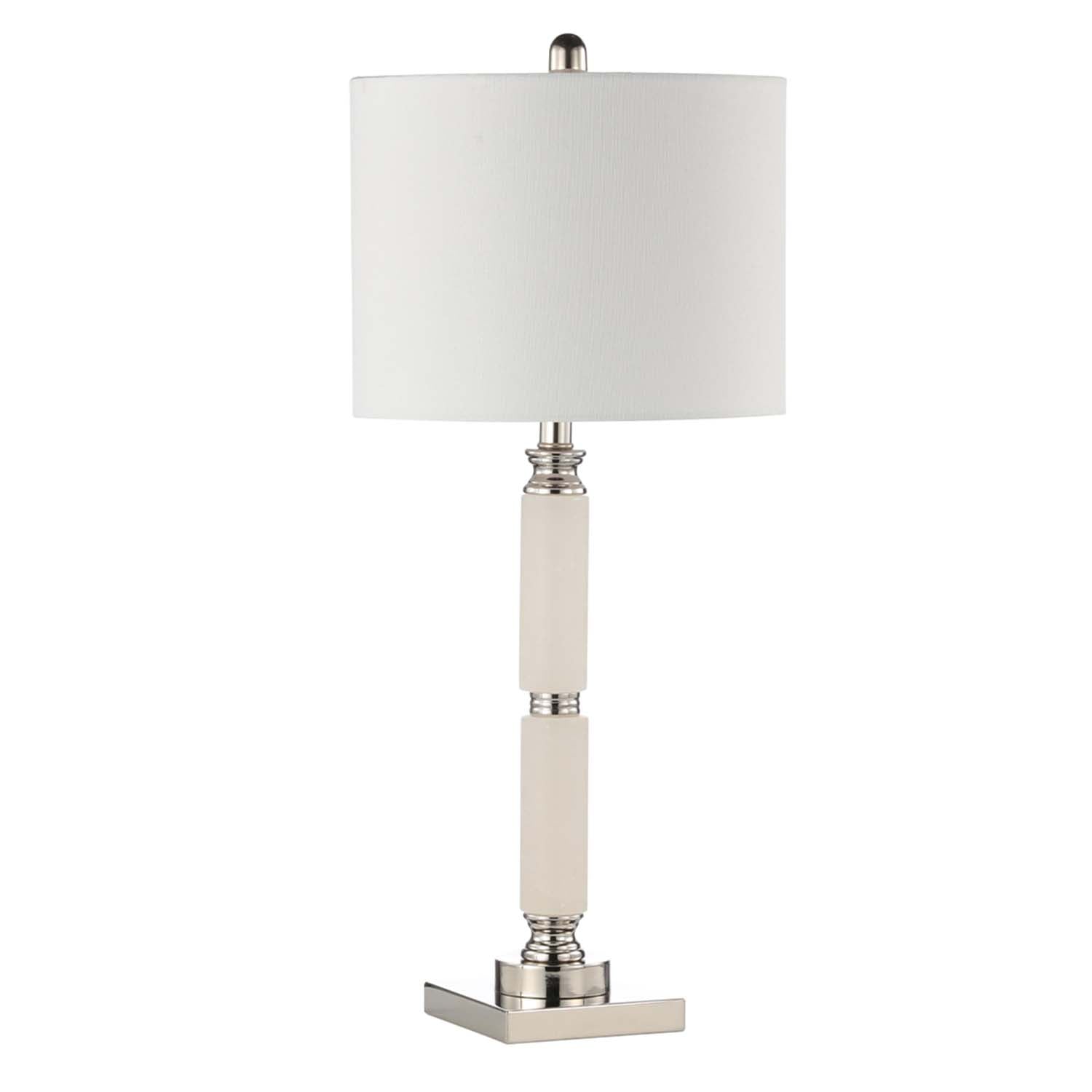 78cm Clear Ceramic Base White Linen Shade Table Lamp