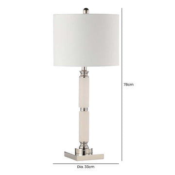 78cm Clear Ceramic Base White Linen Shade Table Lamp