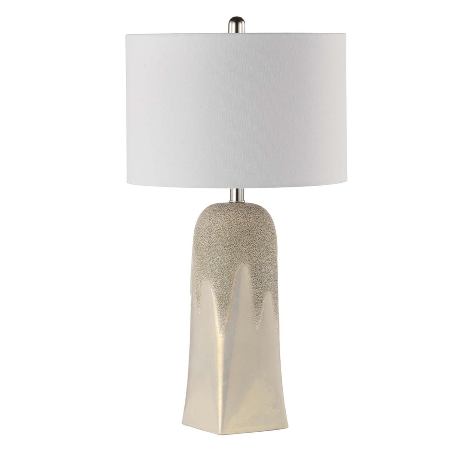 72cm Cream Ceramic Base White Linen Shade Table Lamp