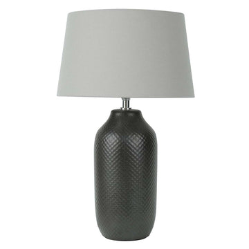 48cm Black Ceramic Base Grey Linen Shade Table Lamp