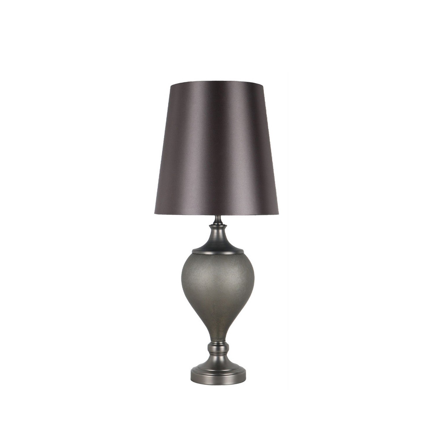 Medium Black Matte Statement Lamp with Gunmetal Shade