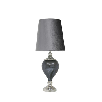 Medium Dark Grey Pearl Regal Lamp With Grey Shade