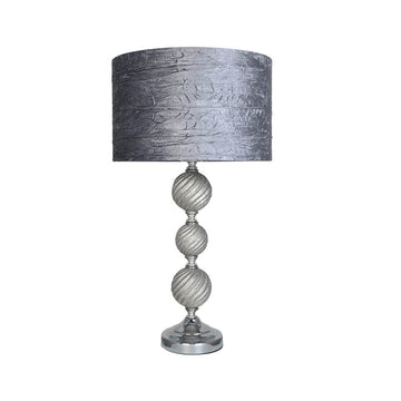 3 Ceramic Ball Base Table Lamp With Grey Shade