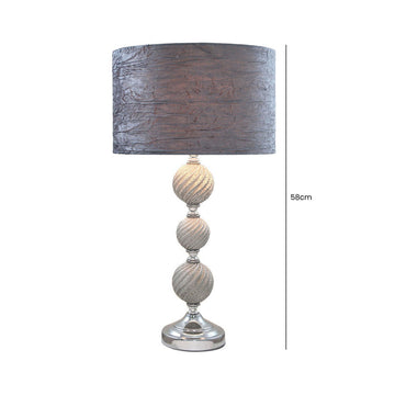 3 Ceramic Ball Base Table Lamp With Grey Shade