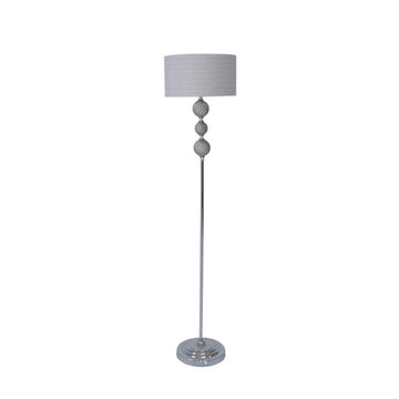 157cm 3 Ceramic Balls Chrome Metal Floor Lamp Silver Shade