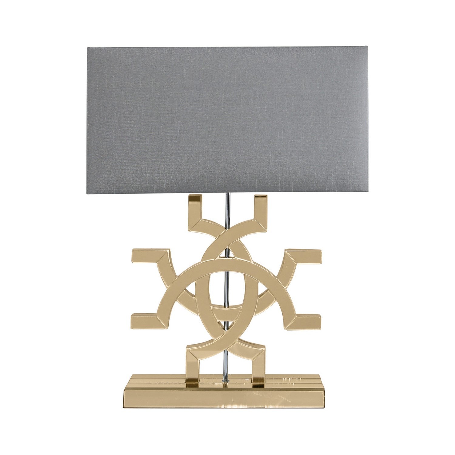 Golden Glass Base Table Lamp With Grey Shade