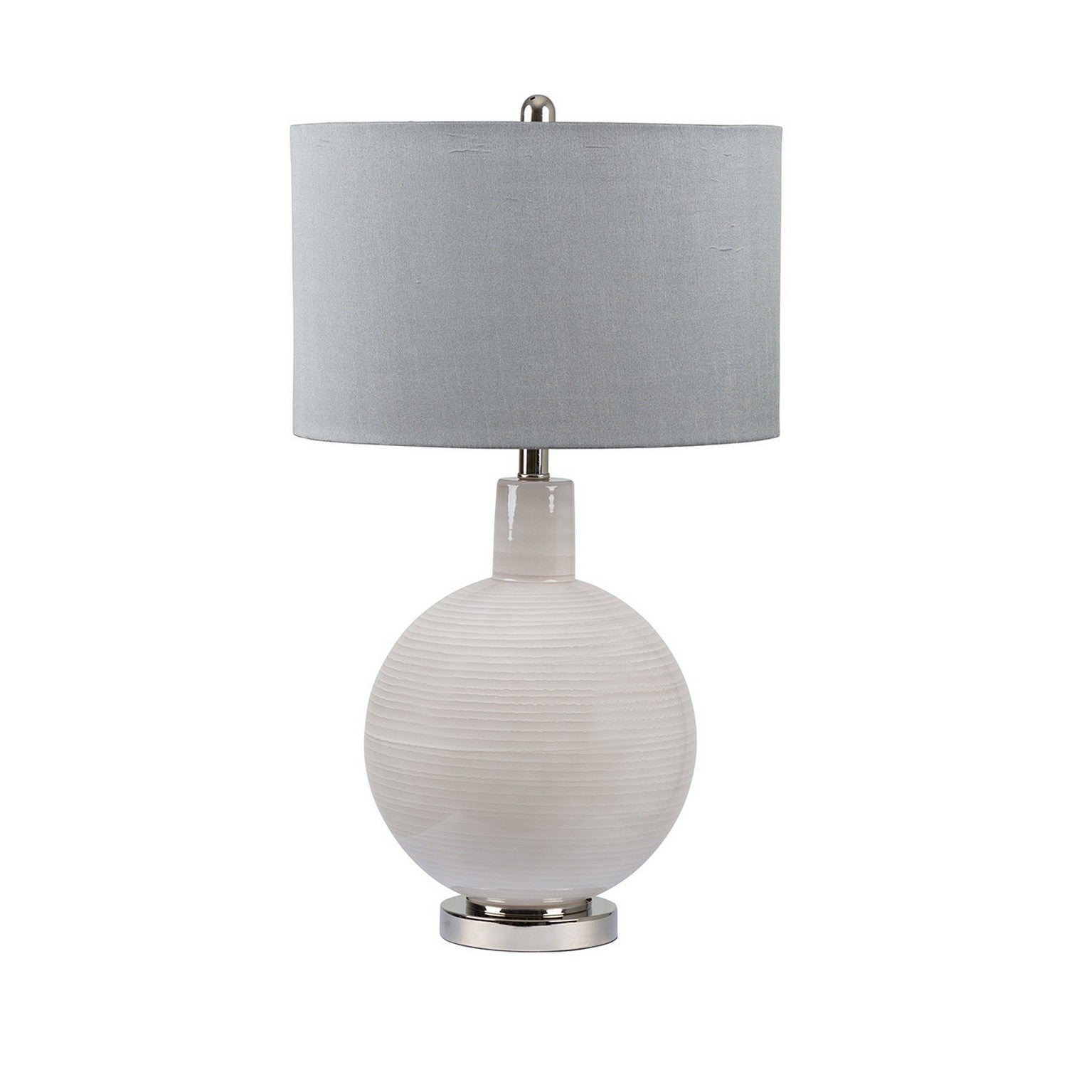 72cm Table Lamp with Grey Faux Silk Fabric Shade