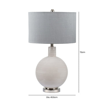 72cm Table Lamp with Grey Faux Silk Fabric Shade