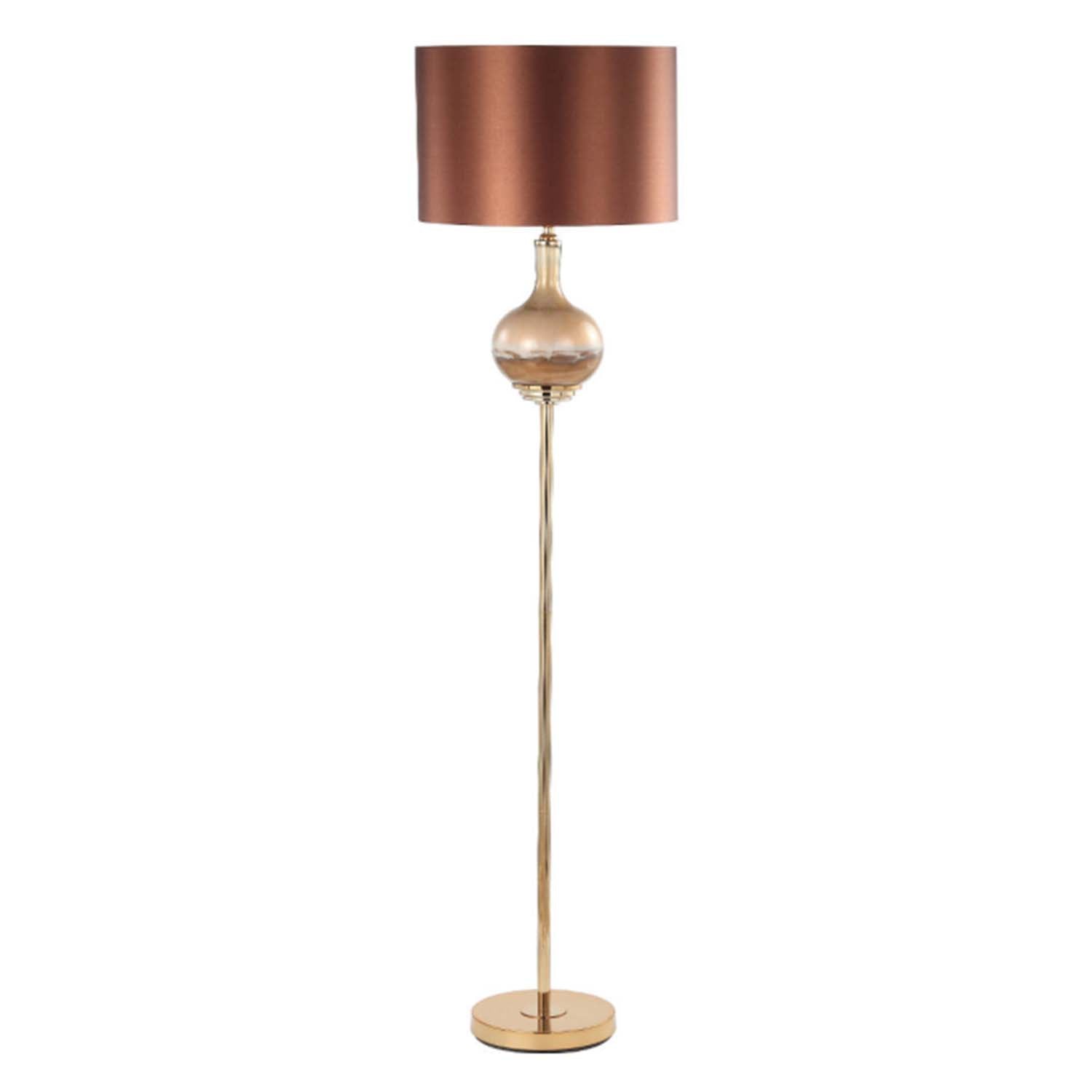 75cm Silver Frost Glass Mocha Velvet Shade Table Lamp