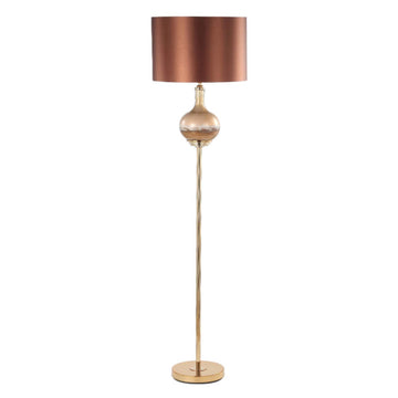 75cm Silver Frost Glass Mocha Velvet Shade Table Lamp