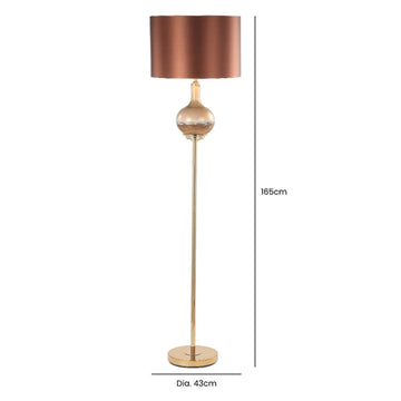 75cm Silver Frost Glass Mocha Velvet Shade Table Lamp