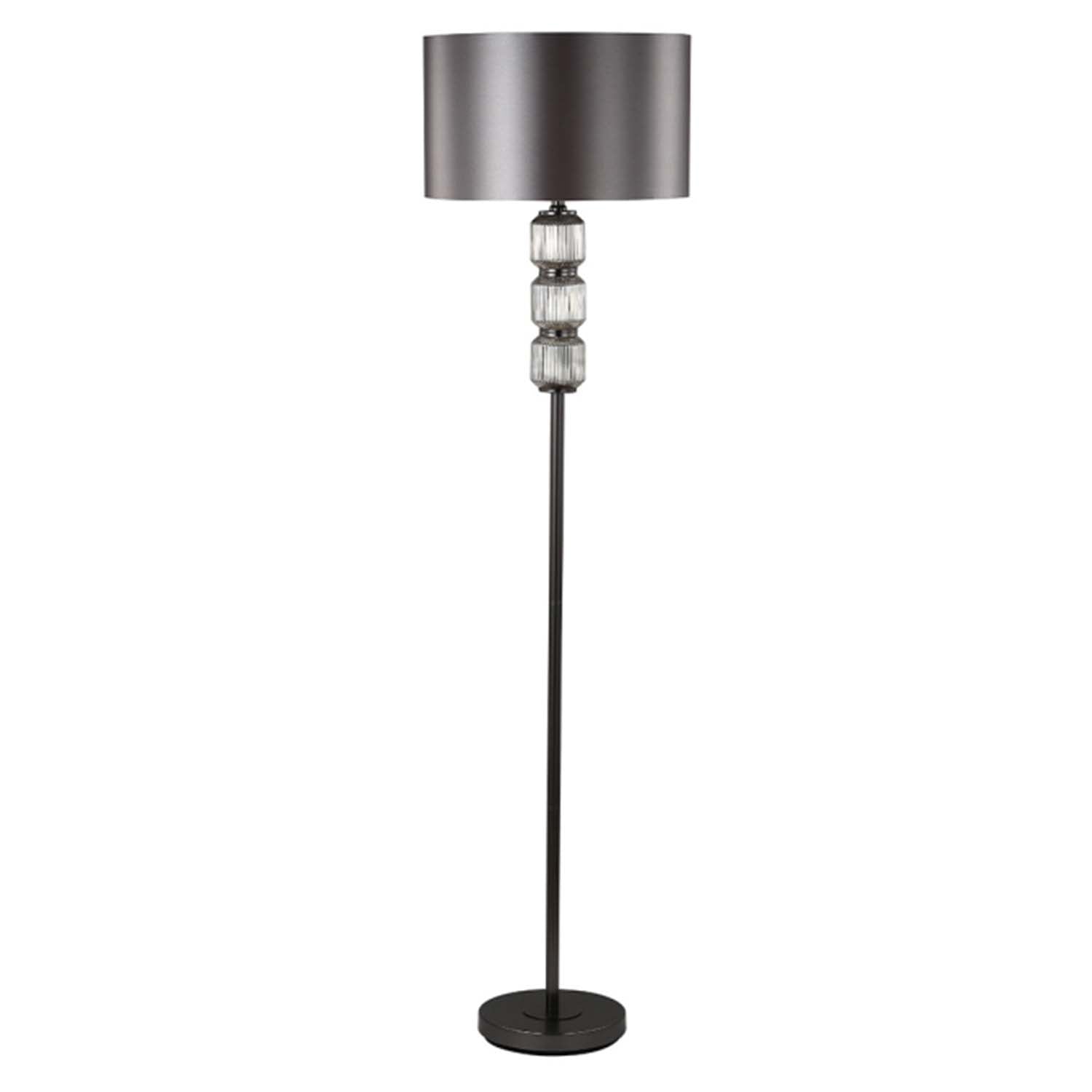 57cm Silver Frost Glass Bronze Velvet Shade Table Lamp