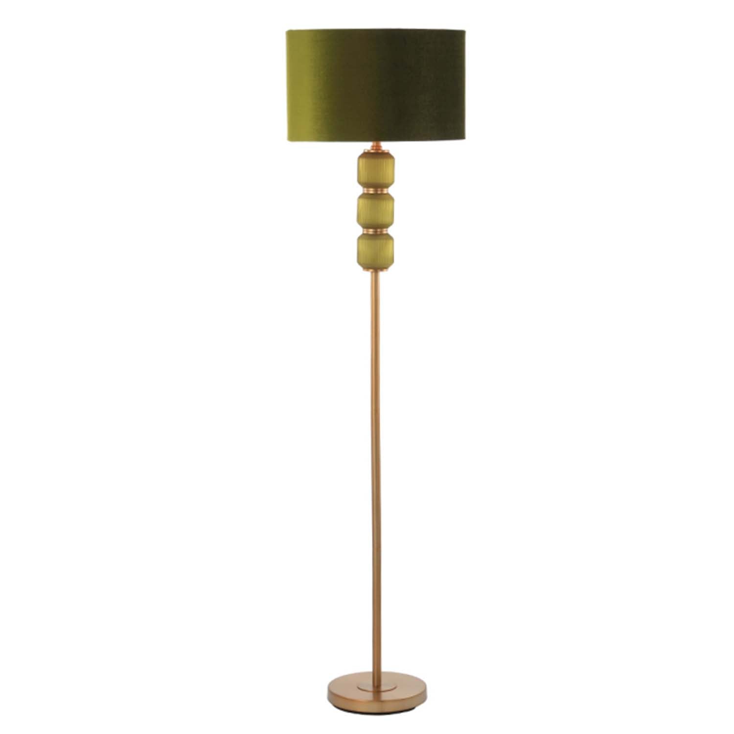 168cm Brown Pleated Glass Champagne Shade Floor Lamp