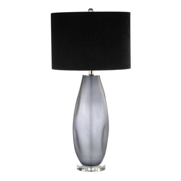 81cm Smoke Glass Black Velvet Shade Table Lamp