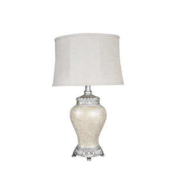 Small Gold Sparkle Mosaic Antique Silver Regency Lamp