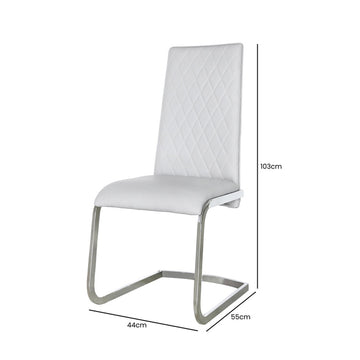 Light Grey Chrome Dining Chair
