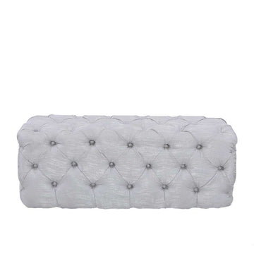 Belle Silver Tufted Bench