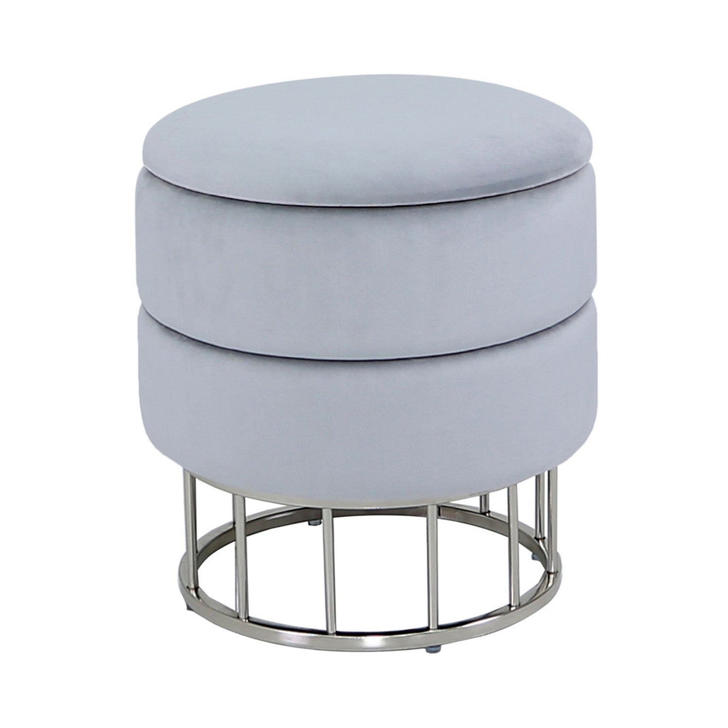 Grey and Chrome Stool