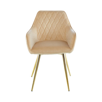 Quinn Champagne Dining Chair With Gold Legs