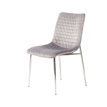 Grey Dining Chair With Chrome Legs