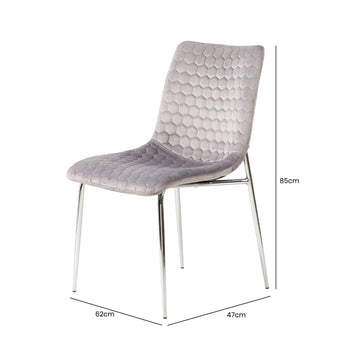 Grey Dining Chair With Chrome Legs