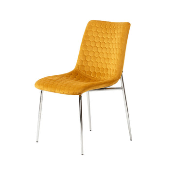 Mustard Dining Chair With Chrome Legs