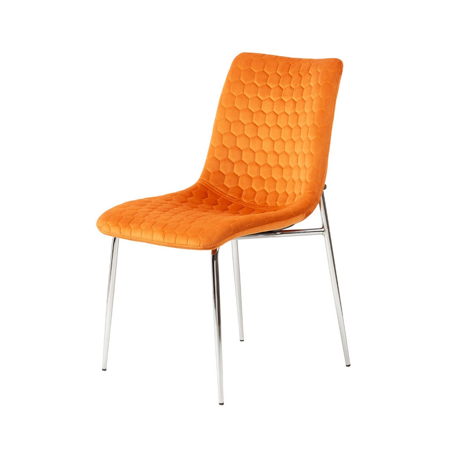 Orange Dining Chair With Chrome Legs