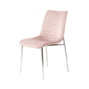 Pink Dining Chair With Chrome Legs