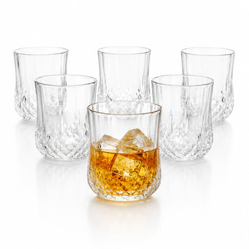 6Pcs 200ml Concord Diamond Pattern Clear Glass Tumbler Set